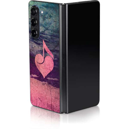 Rustic Musical Heart Galaxy Z Fold5 5G Skin